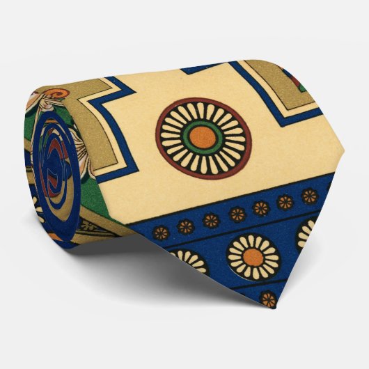 Assyrische farbenfrohe Retro-Muster Krawatte (Gerollt)