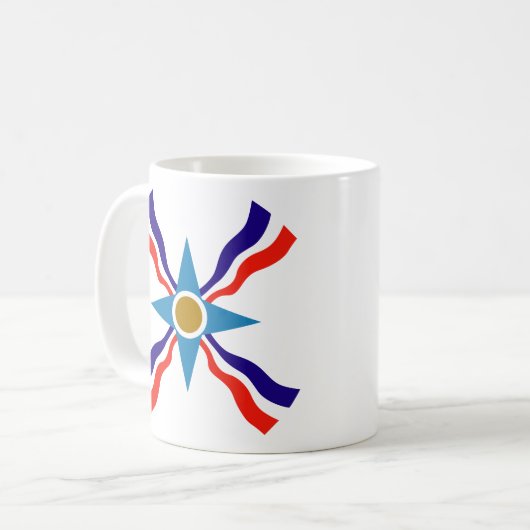 Assyrische Flagge - ATA d'Ator Kaffee- oder Teezub Kaffeetasse (Vorderseite Links)