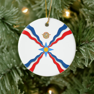 Assyrische Flagge Keramik Ornament