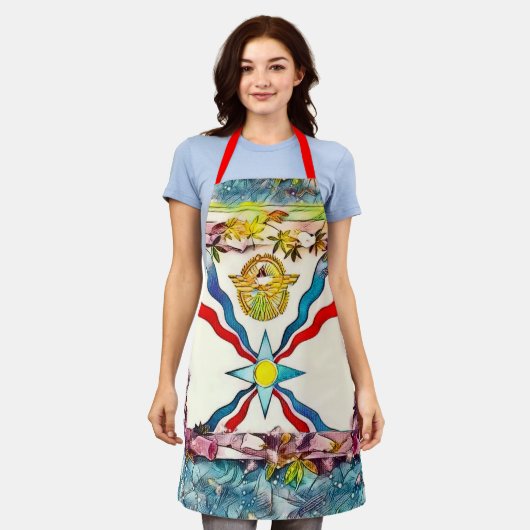 Assyrische Flagge Schürze (Getragen)