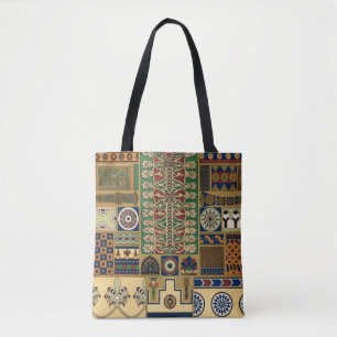 Assyrische florale geometrische Ornamentmuster Tasche
