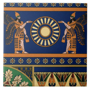 Assyrische Gottheit, Apkallu oder geflügeltes Geni Fliese