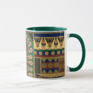 Assyrische Vintage Grün- und Goldmusterung Tasse
