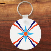 assyrische Volksflagge Schlüsselanhänger (Vorderseite)