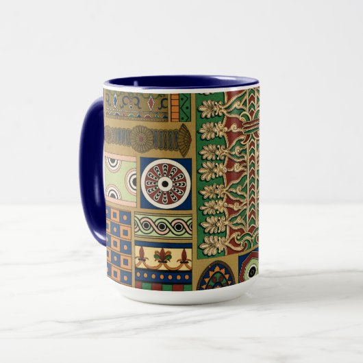 Assyrisches Vintages Muster Tasse (Vorderseite Links)