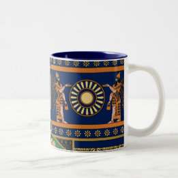 Assyrisches Vintages Muster Zweifarbige Tasse