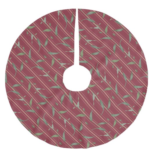 Ast mit Blättern Polyester Weihnachtsbaumdecke (Vorderseite)