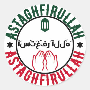 Astaghfirullah Islamischer Kalligraphieaufkleber Runder Aufkleber