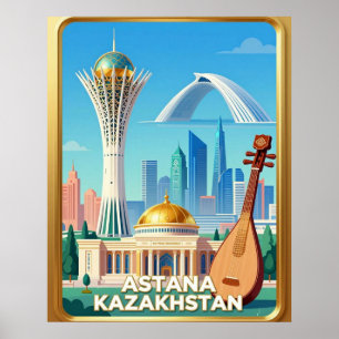 Astana Bayterek Turm Reise Poster