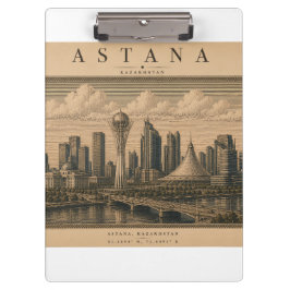 Astana | Vintage Travel City Design Klemmbrett