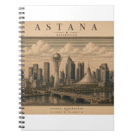 Astana | Vintage Travel City Design Notizblock