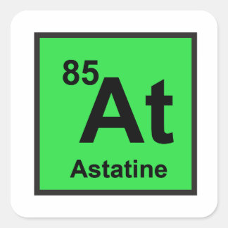 Astatin-Aufkleber Quadratischer Aufkleber