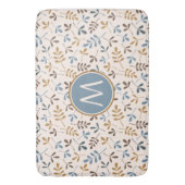 Astd Blätter Rpt Ptn Bls Brwn Gld Crm(Personalisie Badematte (Vorderseite Vertikal)