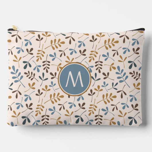 Astd Blätter Rpt Ptn Bls Brwn Gld Crm(Personalisie Zubehörtasche (Vorderseite)