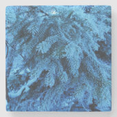 Äste mit Schnee und Frost bedeckt Steinuntersetzer (Vorderseite)