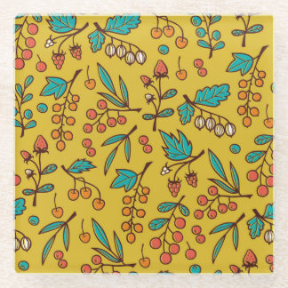 Äste, nahtlose Natur. Glasuntersetzer