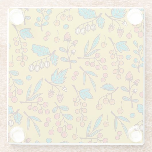 Äste, nahtlose Natur. Glasuntersetzer (Rückseite)