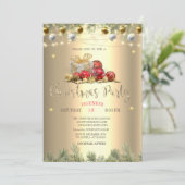 Äste, Pressen, Bälle, Weihnachtslieder Einladung (Stehend Vorderseite)