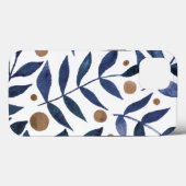 Äste und Beeren mit Aquarellfarben - Indigo und Be Case-Mate iPhone Hülle (Rückseite (Horizontal))