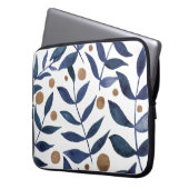 Äste und Beeren mit Aquarellfarben - Indigo und Be Laptopschutzhülle (Vorderseite Links)