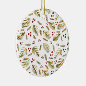 Äste und Beeren von Weihnachtsbaumen - Bernstein Keramik Ornament (Rechts)