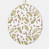 Äste und Beeren von Weihnachtsbaumen - Bernstein Keramik Ornament (Links)