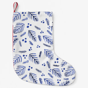 Äste und Beeren von Weihnachtsbaumen - blau Kleiner Weihnachtsstrumpf