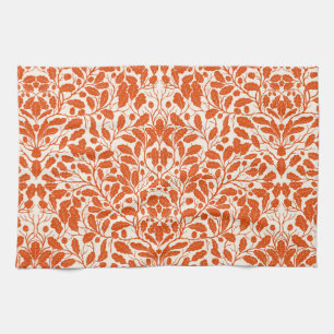 Äste und Blätter aus Eichen, Damastmuster im Dunke Geschirrtuch