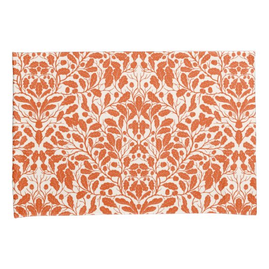 Äste und Blätter aus Eichen, Damastmuster im Dunke Kissenbezug (Vorderseite-Rechts)