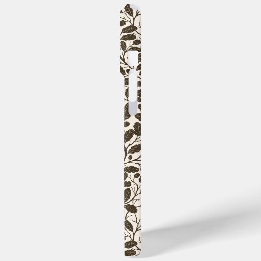 Äste und Blätter aus Eichen, Damastmuster in braun Case-Mate iPhone Hülle (Rückseite / Links)