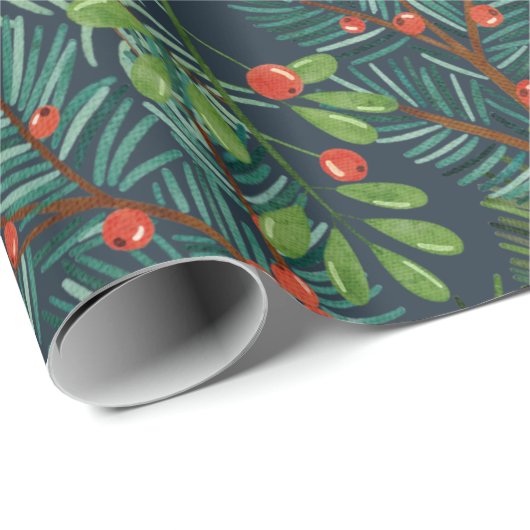 Äste und Oella Weihnachtsmuster Wrapp Geschenkpapier (Rolleneckpunkt)