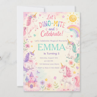 astel Unicorn Birthday Invitation Template Einladung