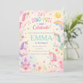 astel Unicorn Birthday Invitation Template Einladung (Stehend Vorderseite)