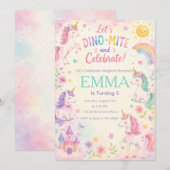 astel Unicorn Birthday Invitation Template Einladung (Vorne/Hinten)
