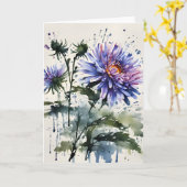 Aster - Aquarellblumen Karte (Gelbe Blume)