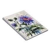 Aster - Aquarellblumen Notizblock (Rechte Seite)
