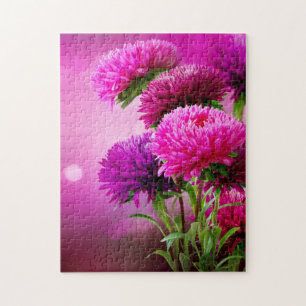 Aster Autumn Blumen Art Design Puzzle