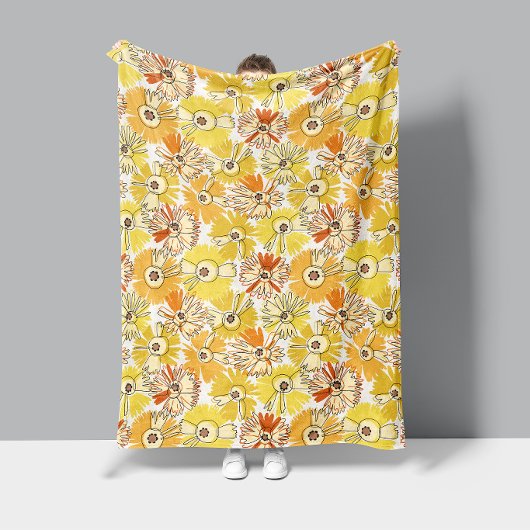 Aster Bloom Fleece Blanket