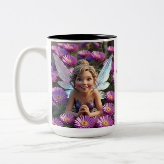 Aster Blume Fairy Zweifarbige Tasse (Links)