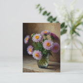 Aster-Blume Postkarte (Stehend Vorderseite)