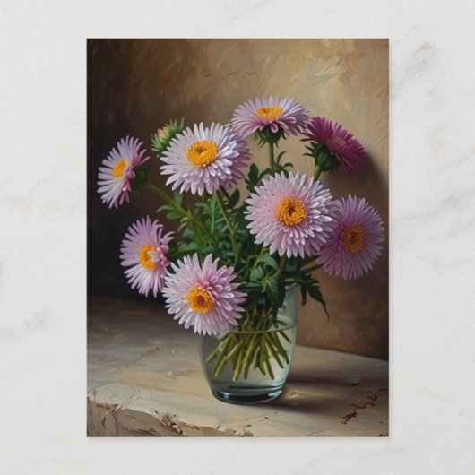 Aster-Blume Postkarte (Vorderseite)