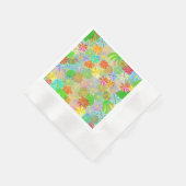 Aster & Cone Blume & tropische Blätter Aquarell Serviette (Ecke)