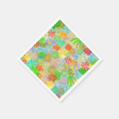 Aster & Cone Blume & tropische Blätter Aquarell Serviette (Ecke)