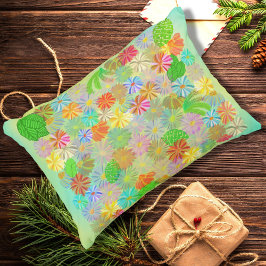 ASTER & CONE BLUME & TROPISCHE BLÄTTER WASSERFARBE DEKOKISSEN