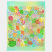 ASTER & CONE BLUME & TROPISCHE BLÄTTER WASSERFARBE FLEECEDECKE (Vorderseite)