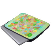 ASTER & CONE BLUME & TROPISCHE BLÄTTER WASSERFARBE LAPTOPSCHUTZHÜLLE (Vorne Knopf)