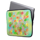 ASTER & CONE BLUME & TROPISCHE BLÄTTER WASSERFARBE LAPTOPSCHUTZHÜLLE (Vorderseite Links)