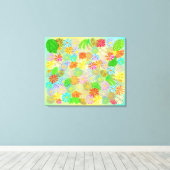 ASTER & CONE BLUME & TROPISCHE BLÄTTER WASSERFARBE LEINWANDDRUCK (Insitu (Holzboden))