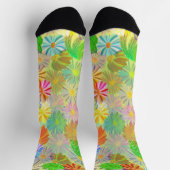 ASTER & CONE BLUME & TROPISCHE BLÄTTER WASSERFARBE SOCKEN (Oben)