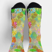 ASTER & CONE BLUME & TROPISCHE BLÄTTER WASSERFARBE SOCKEN (Oben)